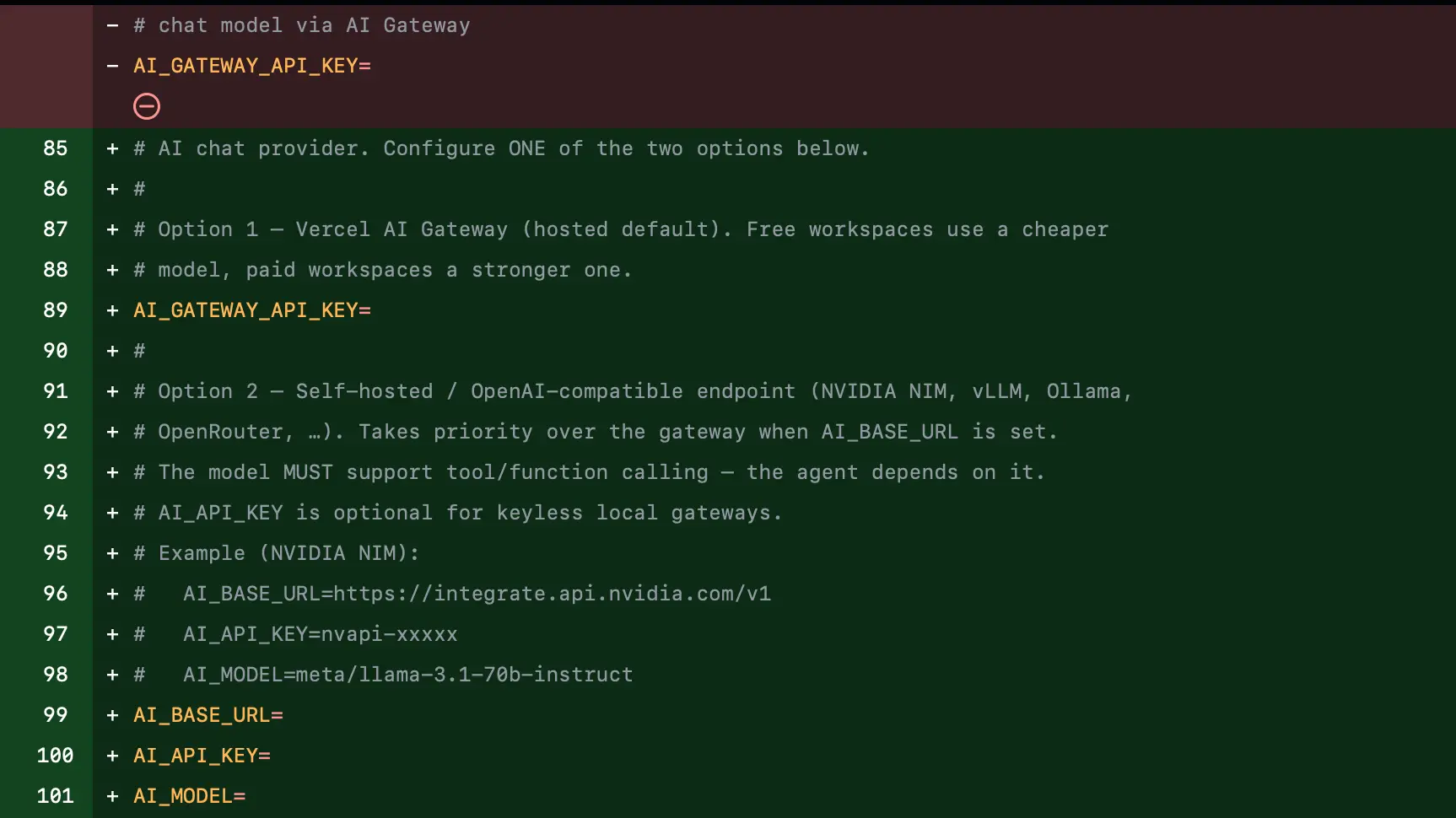 Self-host the AI assistant with your own model